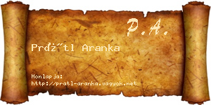 Prátl Aranka névjegykártya